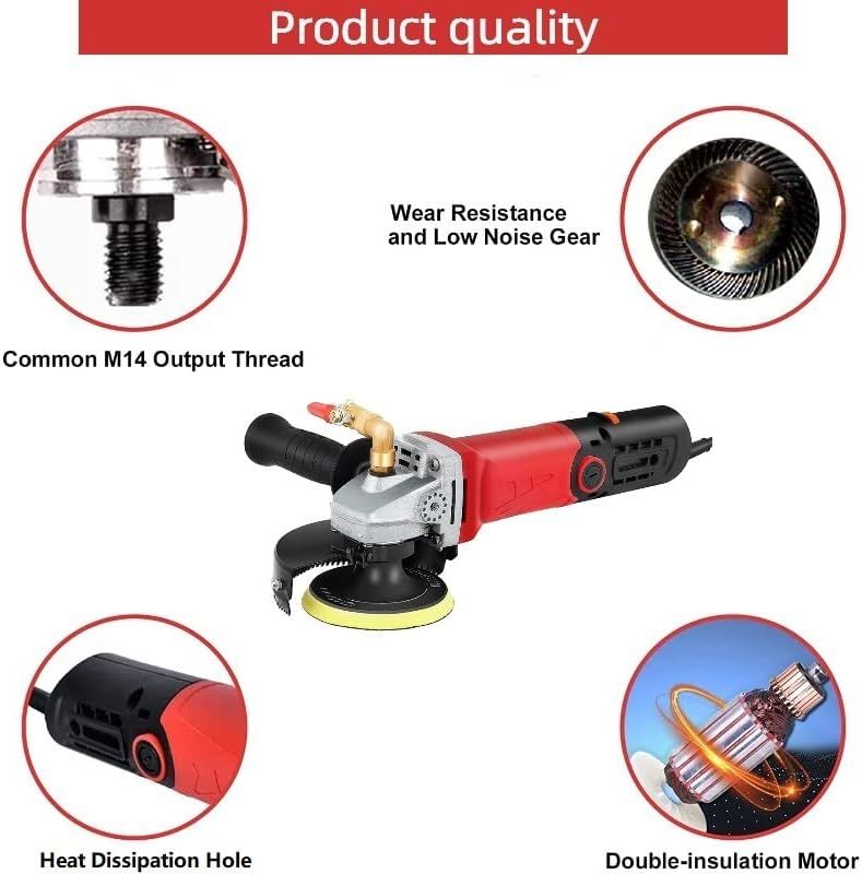 Concrete Marble Granite Wet Polisher Grinder Stone Polishing Tool with Variable Speed, Professional Wet Grinding Machine for Surface Finishing, Heavy-Duty Polisher for Stone and Concrete