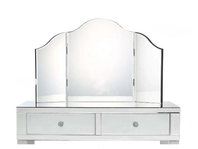 Large Tabletop Tri-Fold Vanity Mirror for Dressing Table