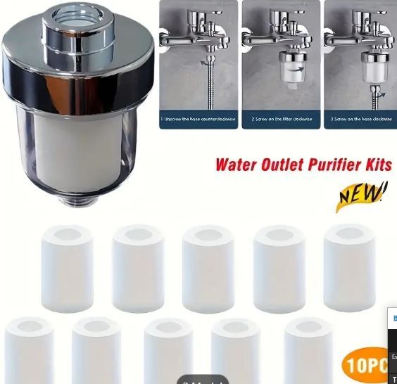 1pc High Output Water Purifier Kits, Universal Faucet Filter For Bathroom Shower, Household Front Filters PP-Cotton Element, Bathroom Accessories