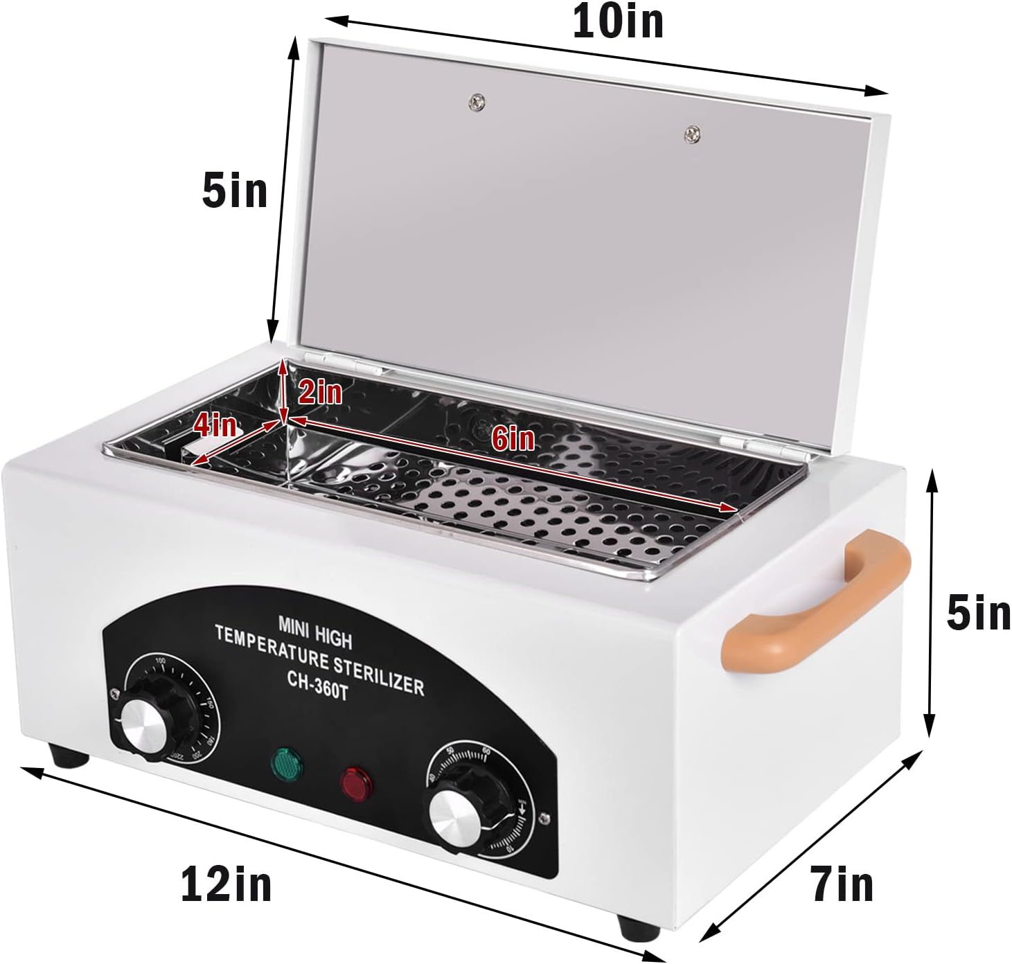 High Temperature Metal Cabinet with Timer Dry Heat Sterilizer, 2.2L Mini Sterilizers Box High Temperature Autoclave Machine Hot Air Sterilizing Cabinet for Sundry Beauty Hair Nail Metal Tools