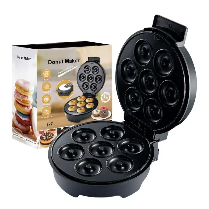 Professional 220V Mini Donut Maker Machine - 1000W Electric Non-Stick Donut Maker for Kitchen, Kid&#39;s Snacks, Desserts, and Breakfast - Makes 7 Perfect Donuts