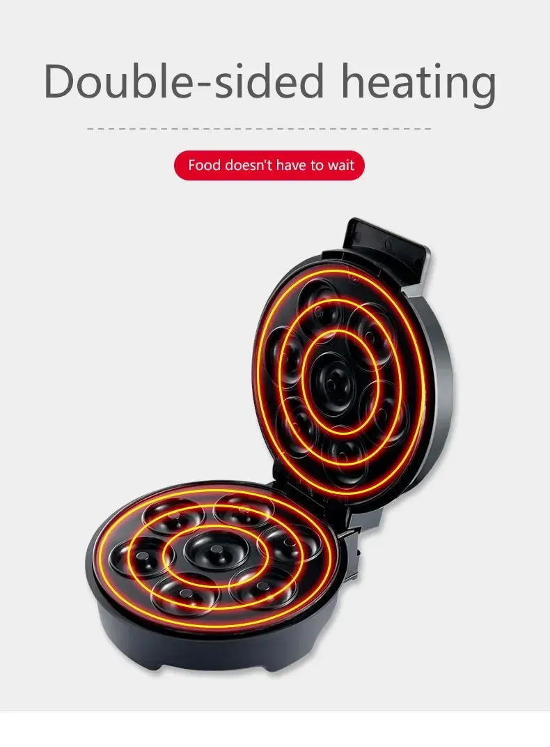 Professional 220V Mini Donut Maker Machine - 1000W Electric Non-Stick Donut Maker for Kitchen, Kid&#39;s Snacks, Desserts, and Breakfast - Makes 7 Perfect Donuts