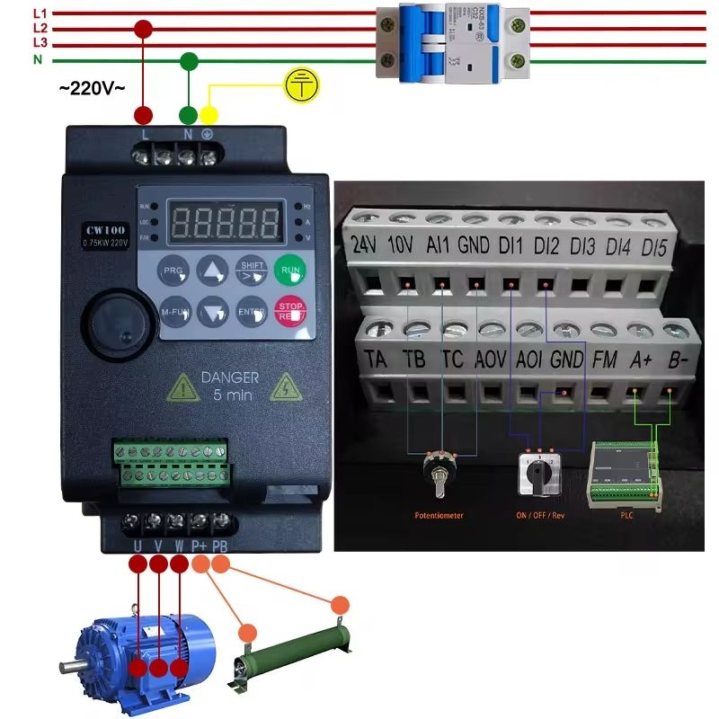 Adjustable Frequency Converter for 380V Motor 0.75KW - 11KW 1 Phase 220V Input to 3 Phase Output 380V 50Hz/60Hz AC Drive VFD Frequency Inverter
