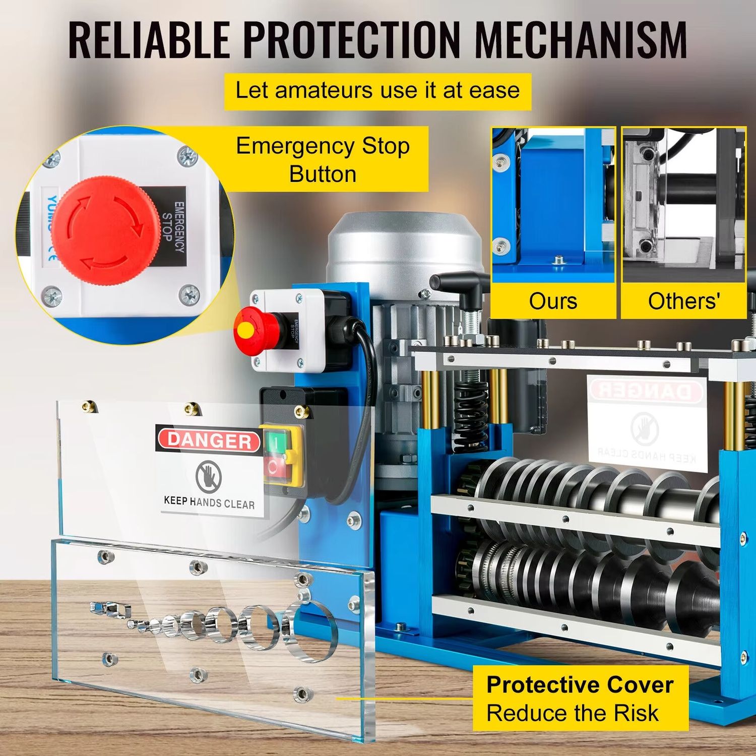 370W 1.5mm-38mm Electric Wire Stripper with Adjustable Blade (1.5mm to 38mm) for Plastic and Rubber Insulation Removal – Ideal for Copper Recycling