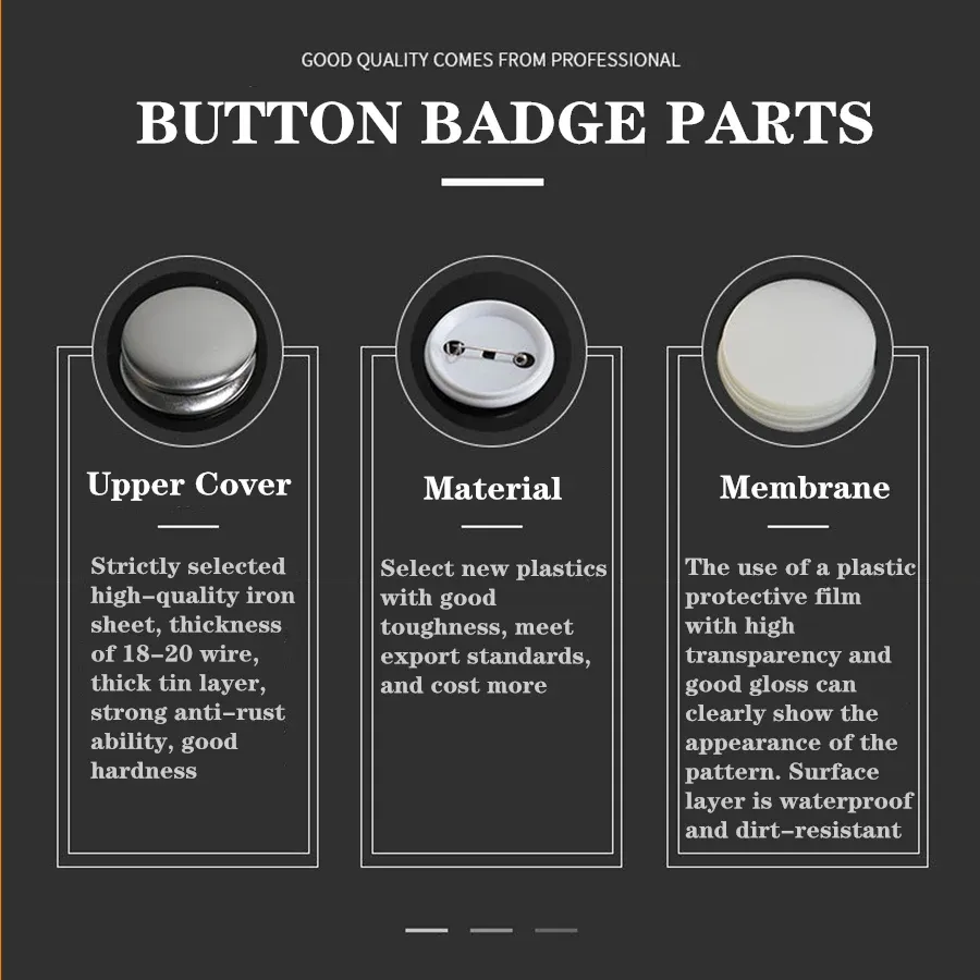 25mm to 75mm 3 Button and Badge Maker Machines - Badge Press Kit with 100pcs Button Parts, Circle Cutter, and Mold - DIY Badge Maker for Custom Buttons and Badges, Ideal for Crafting, Events