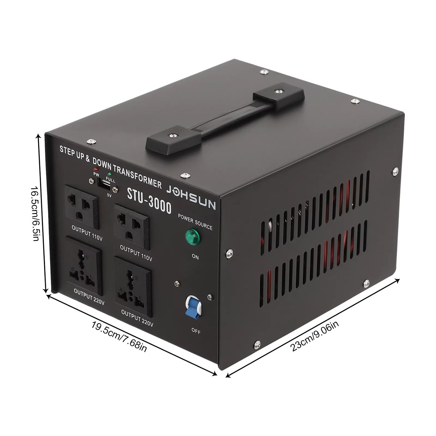 3000W Voltage Converter Transformer - Heavy Duty Step-Up/Step-Down Power Converter for 240V to 110V and 110V to 240V - Ideal for US to UK and International Power Conversion - Reliable Transformer