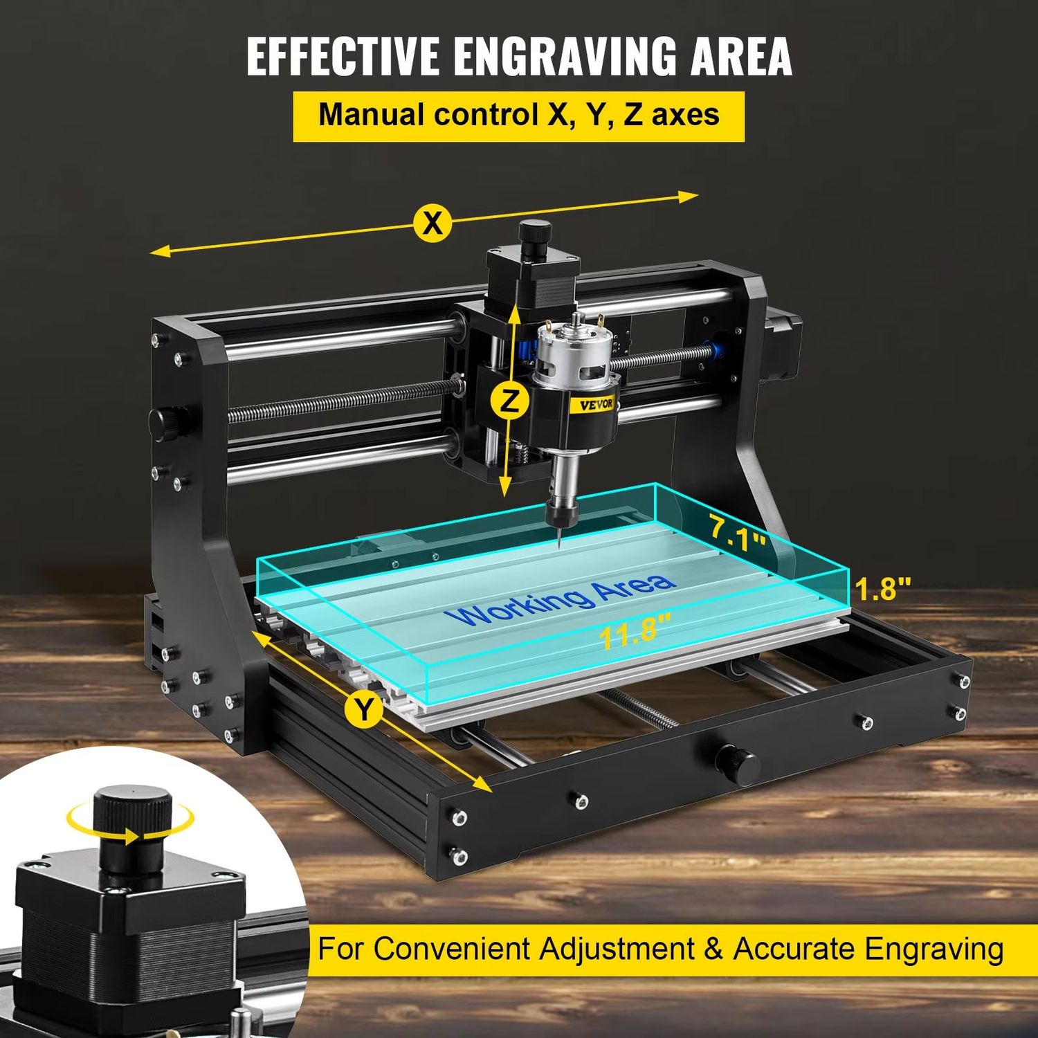 CNC 3018 Router Kit with Laser Engraver – GRBL Control, Adjustable Speed, High-Precision for Wood, Plastic, Soft Metals, and Acrylic, Easy Assembly, Versatile