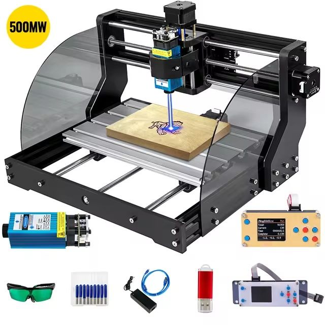 CNC 3018 Router Kit with Laser Engraver – GRBL Control, Adjustable Speed, High-Precision for Wood, Plastic, Soft Metals, and Acrylic, Easy Assembly, Versatile