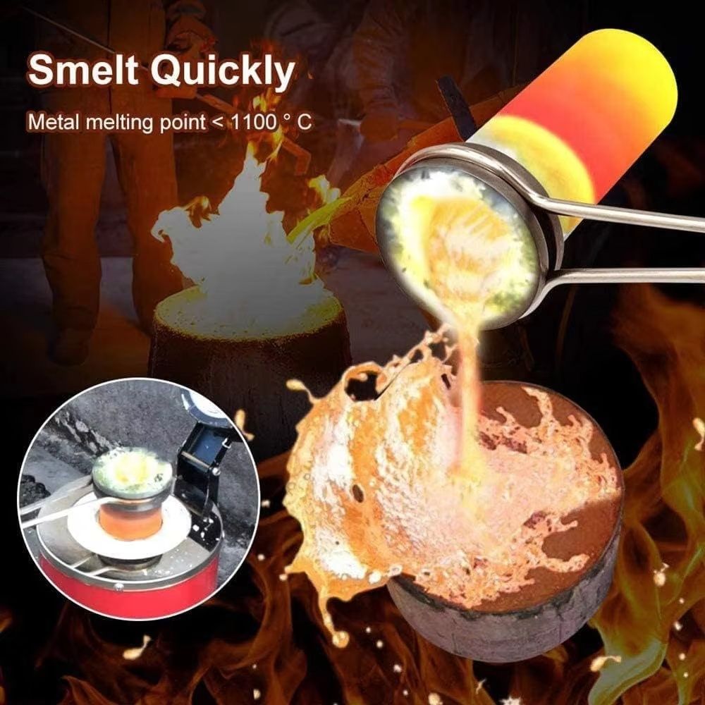 3KG Digital Electric Melting Furnace - 1750W High-Temperature Gold Smelter for Melting Gold, Silver, Copper, and Aluminum - Includes Graphite Crucible and Ingot Die, Reaches Up to 1150℃/2102℉