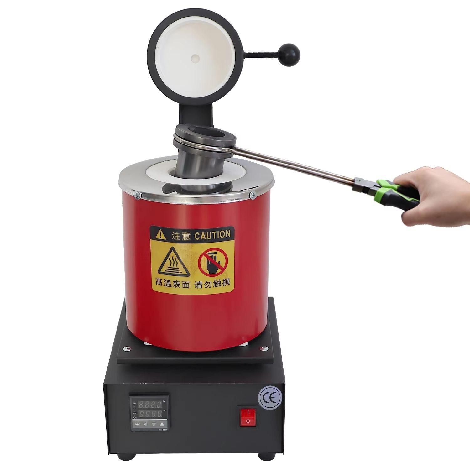 3KG Digital Electric Melting Furnace - 1750W High-Temperature Gold Smelter for Melting Gold, Silver, Copper, and Aluminum - Includes Graphite Crucible and Ingot Die, Reaches Up to 1150℃/2102℉