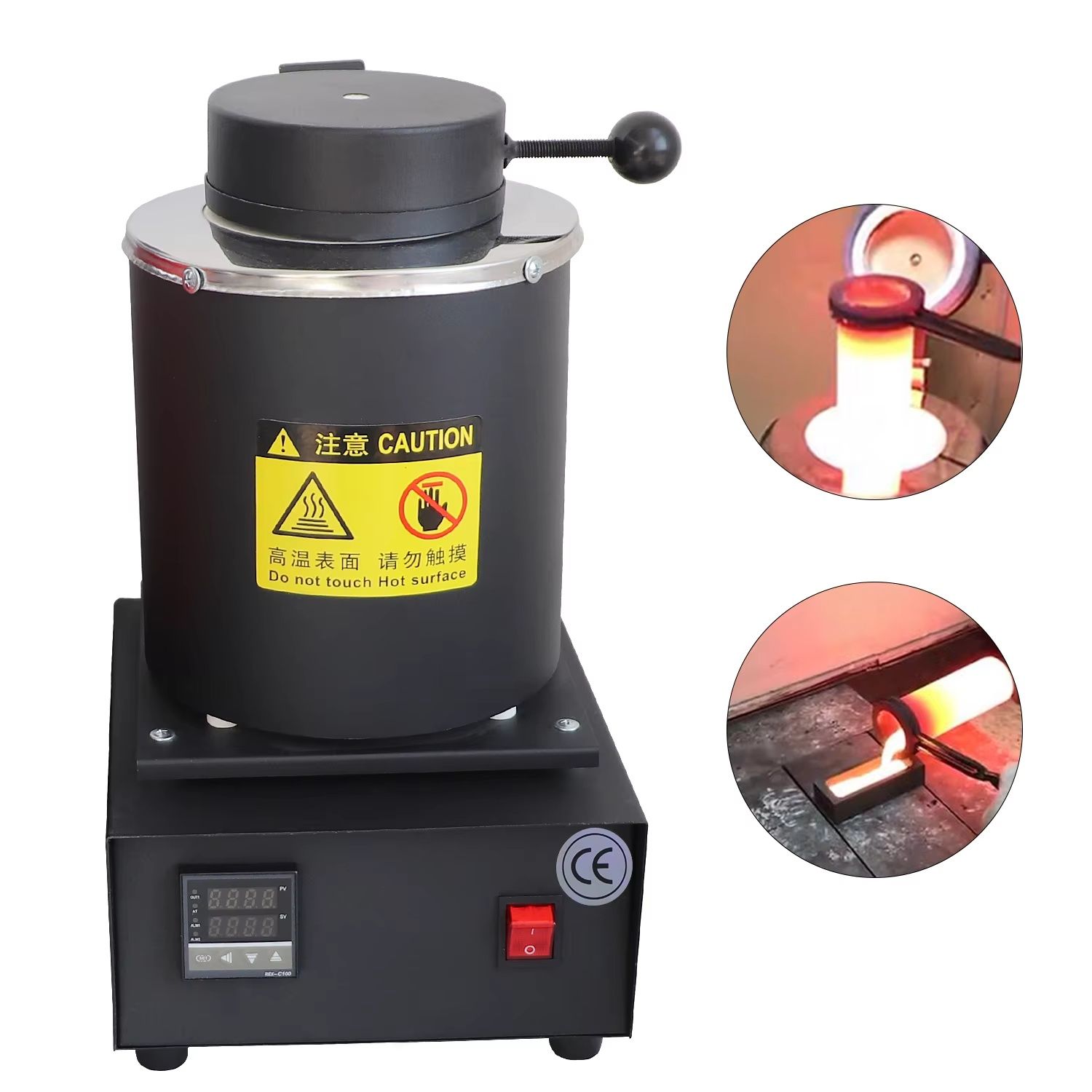 3KG Digital Electric Melting Furnace - 1750W High-Temperature Gold Smelter for Melting Gold, Silver, Copper, and Aluminum - Includes Graphite Crucible and Ingot Die, Reaches Up to 1150℃/2102℉