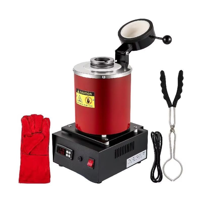 3KG Digital Electric Melting Furnace - 1750W High-Temperature Gold Smelter for Melting Gold, Silver, Copper, and Aluminum - Includes Graphite Crucible and Ingot Die, Reaches Up to 1150℃/2102℉