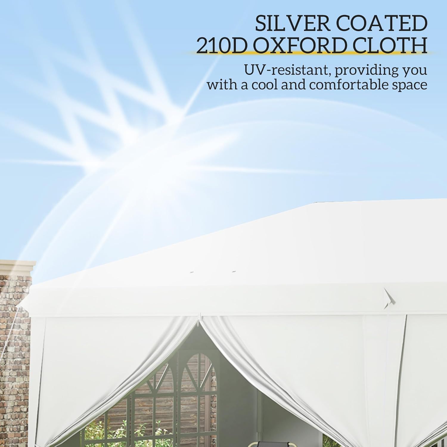 3 m x 6 m Pop-Up Gazebo with Sides &amp; Windows - Height Adjustable Party Tent with Storage Bag, Durable and Easy to Set Up, Ideal for Garden, Camping, and Outdoor Events