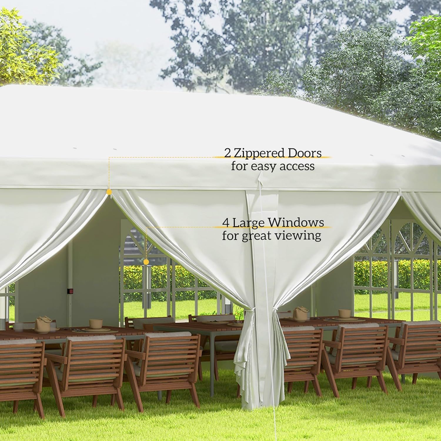3 m x 6 m Pop-Up Gazebo with Sides &amp; Windows - Height Adjustable Party Tent with Storage Bag, Durable and Easy to Set Up, Ideal for Garden, Camping, and Outdoor Events