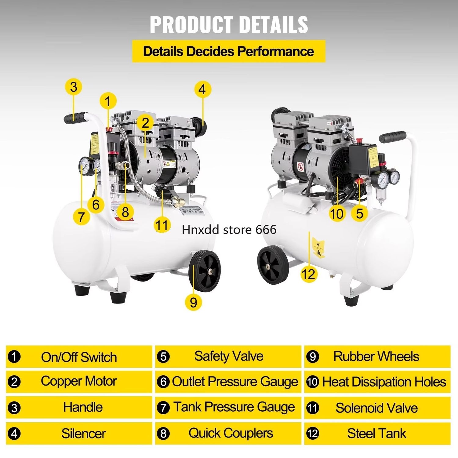 9L Silent Oil-Free Dental Medical Air Compressor - 550W Ultra-Quiet Precision Equipment for Clinics, Labs, and Medical Applications, Ensuring Reliable Performance and Clean Air Supply