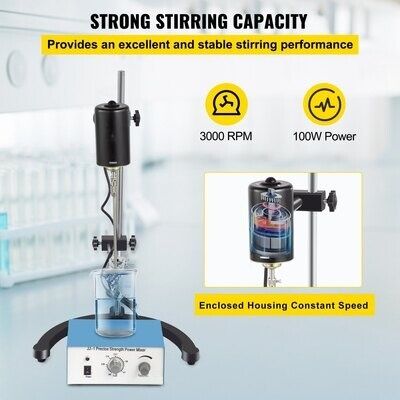 100W Electric Overhead Stirrer Mixer, 0-2000 RPM – Precision Overhead Mixing for Laboratory and Industrial Applications