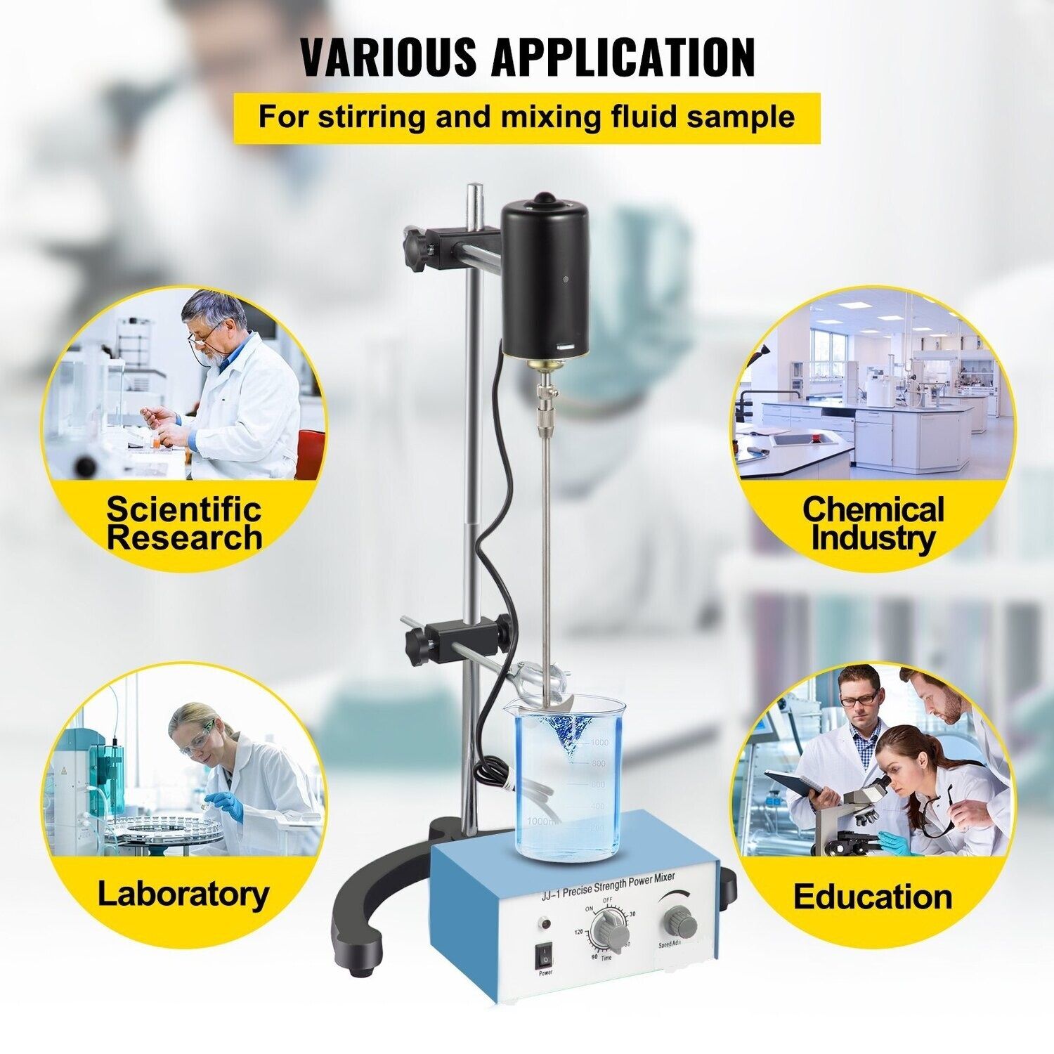 100W Electric Overhead Stirrer Mixer, 0-2000 RPM – Precision Overhead Mixing for Laboratory and Industrial Applications