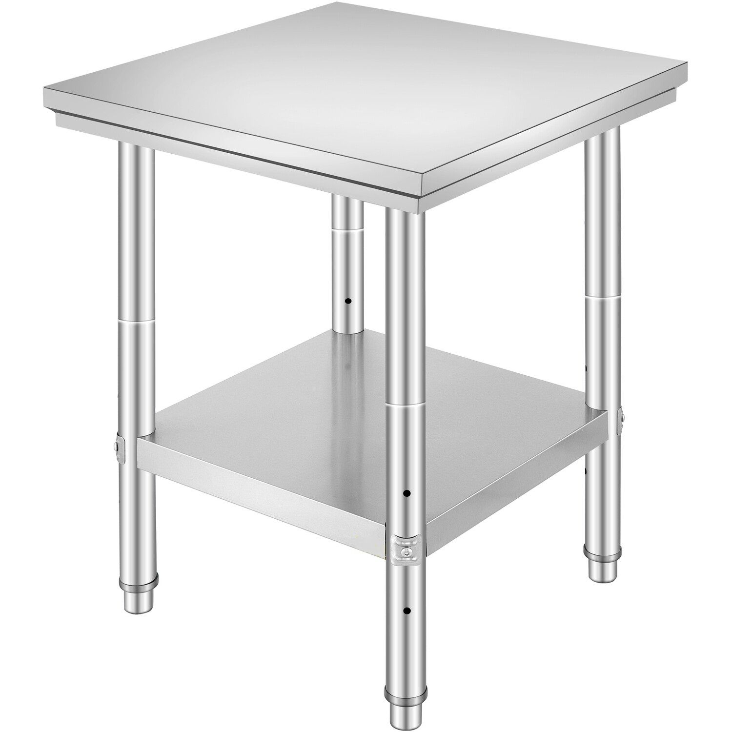 60x60 Stainless Steel Commercial Kitchen Table – Heavy-Duty Workbench for Food Preparation and Storage