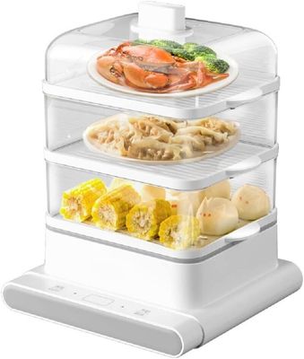 12L Electric Steamer with Three Layers – Large Capacity Visual Steamer, Intelligent Anti-Dry System &amp; Automatic Shut-Off for Easy Cooking