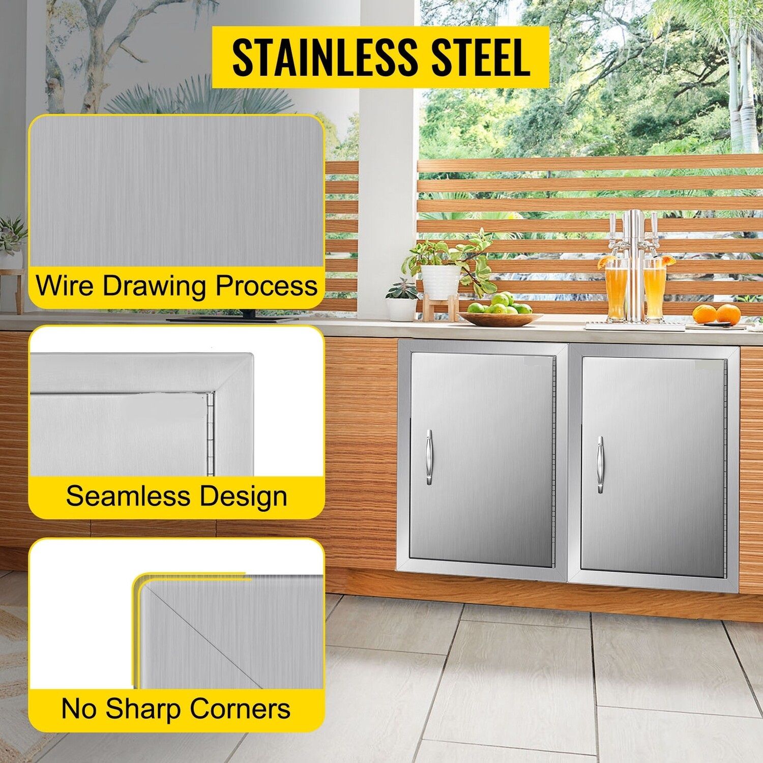 14x20&quot; Single-Walled Stainless Steel Island Access Door – Perfect for Kitchen and BBQ Applications