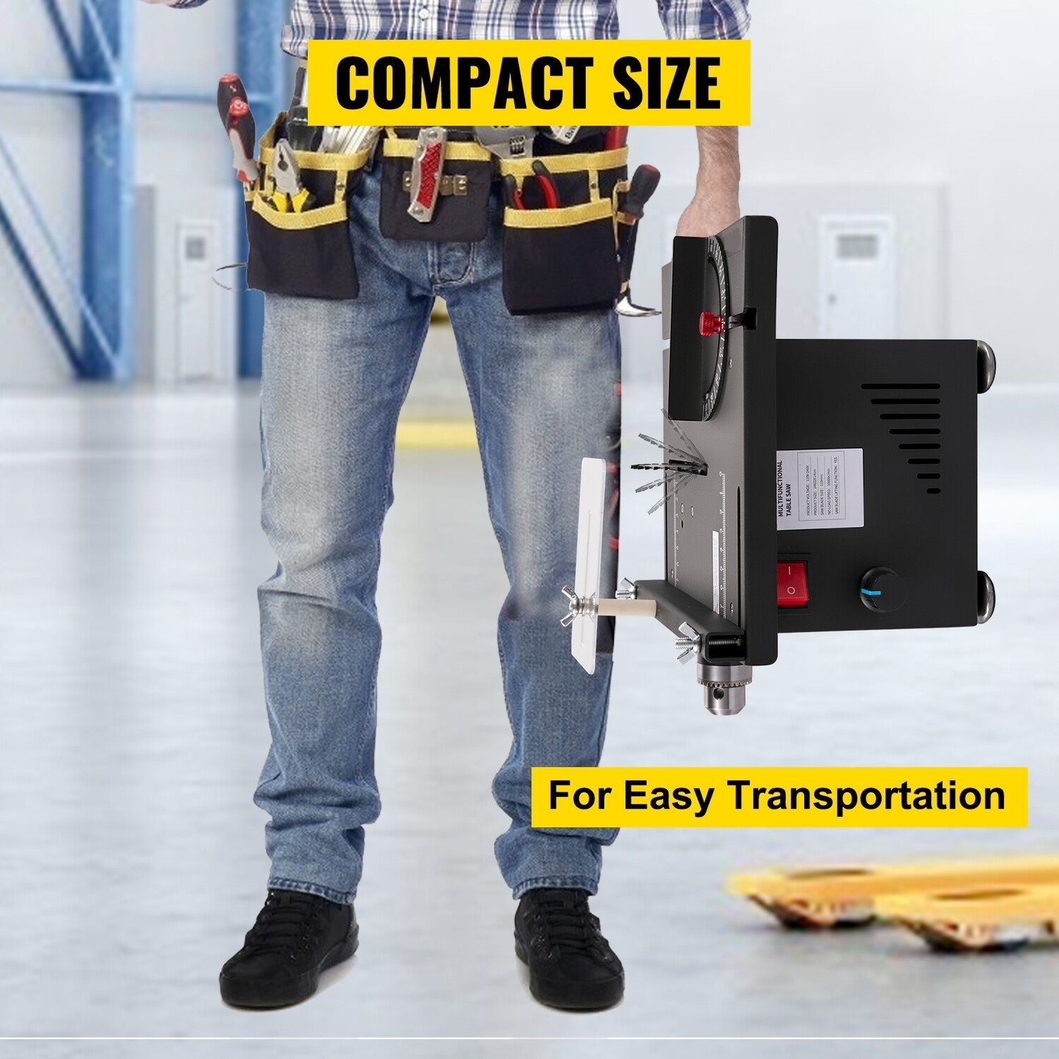 150W Mini Table Saw with 10000RPM Motor Speed, Portable DIY Cutting Machine, 0-90° Angle Cutting, Stepless Speed Regulation, 1.3in Cutting Depth - Compact Multifunctional Saw for Home Projects