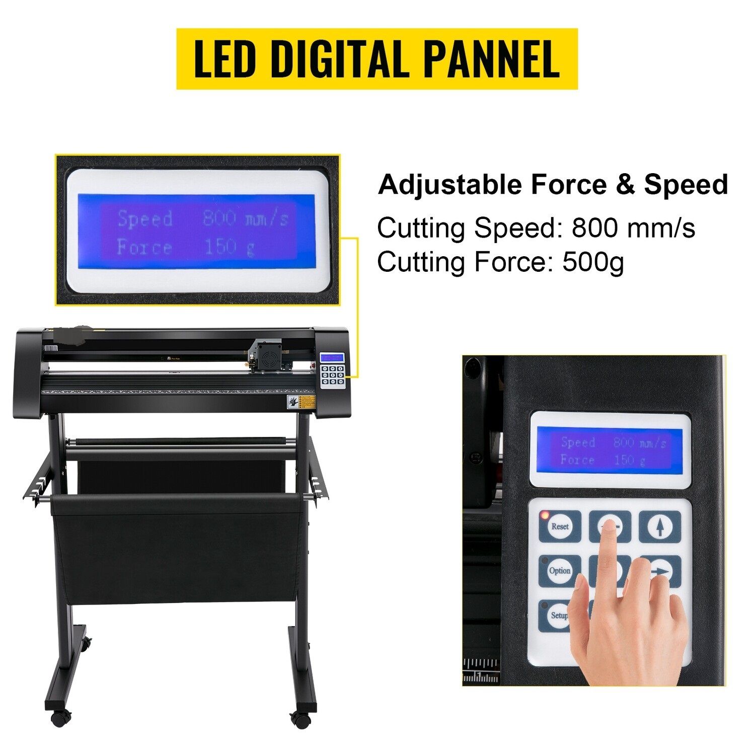 Vinyl Cutting Plotter with Signmaster Software and Floor Stand - Precision Calibration Cutting Machine for Paper, Vinyl, and Sign Making