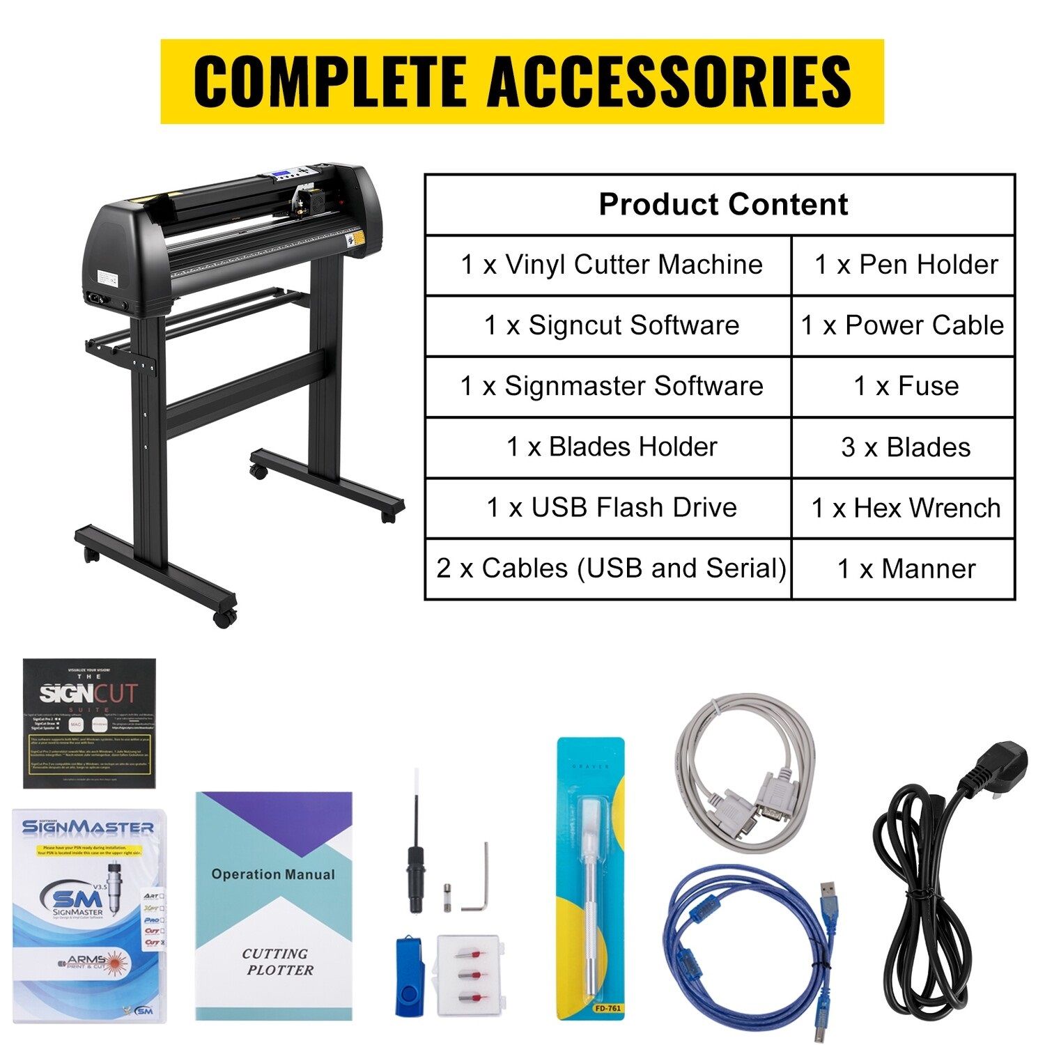 28-Inch Vinyl Cutter Machine with LCD Display - High-Precision Vinyl Plotter Includes SignCut Software for Sign Making, Decals, and Custom Designs - Adjustable Speed and Pressure for Enhanced Accuracy