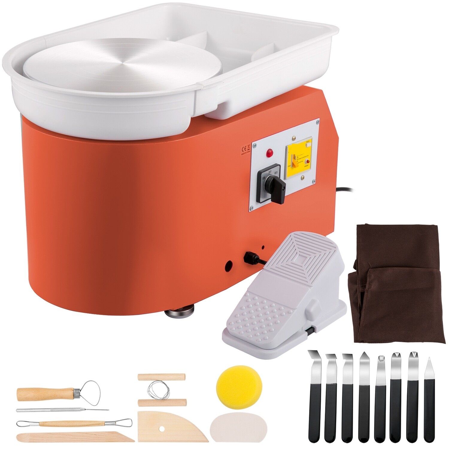 25cm Ceramic Pottery Wheel Forming Machine with Foot Pedal - Complete Sculpting Tools Set for Pottery Making and Art Projects