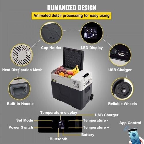 30L Portable Fridge Freezer - Compact and Versatile Design with Adjustable Temperature Control, Ideal for Car, Camping, and Home Use - Features Efficient Cooling, Dual Storage Compartments