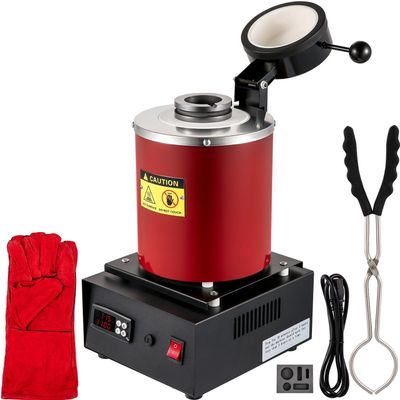 3KG Digital Electric Melting Furnace - 1750W High-Temperature Gold Smelter for Melting Gold, Silver, Copper, and Aluminum - Includes Graphite Crucible and Ingot Die, Reaches Up to 1150℃/2102℉
