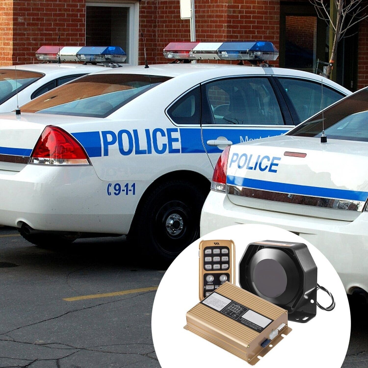 400W Car Warning Alarm Fire Horn PA Speaker - High-Volume Sound System for Emergency Alerts and Announcements - Durable and Reliable Performance