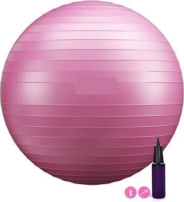 500 kg Load Capacity Anti-Burst Fitness Ball (48 cm - 75 cm) with Pump - Ideal for Yoga, Pilates, Balance Exercises, and Core Training