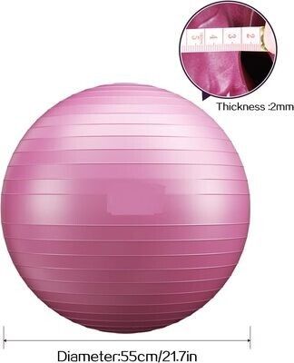 500 kg Load Capacity Anti-Burst Fitness Ball (48 cm - 75 cm) with Pump - Ideal for Yoga, Pilates, Balance Exercises, and Core Training