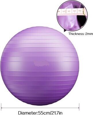 500 kg Load Capacity Anti-Burst Fitness Ball (48 cm - 75 cm) with Pump - Ideal for Yoga, Pilates, Balance Exercises, and Core Training