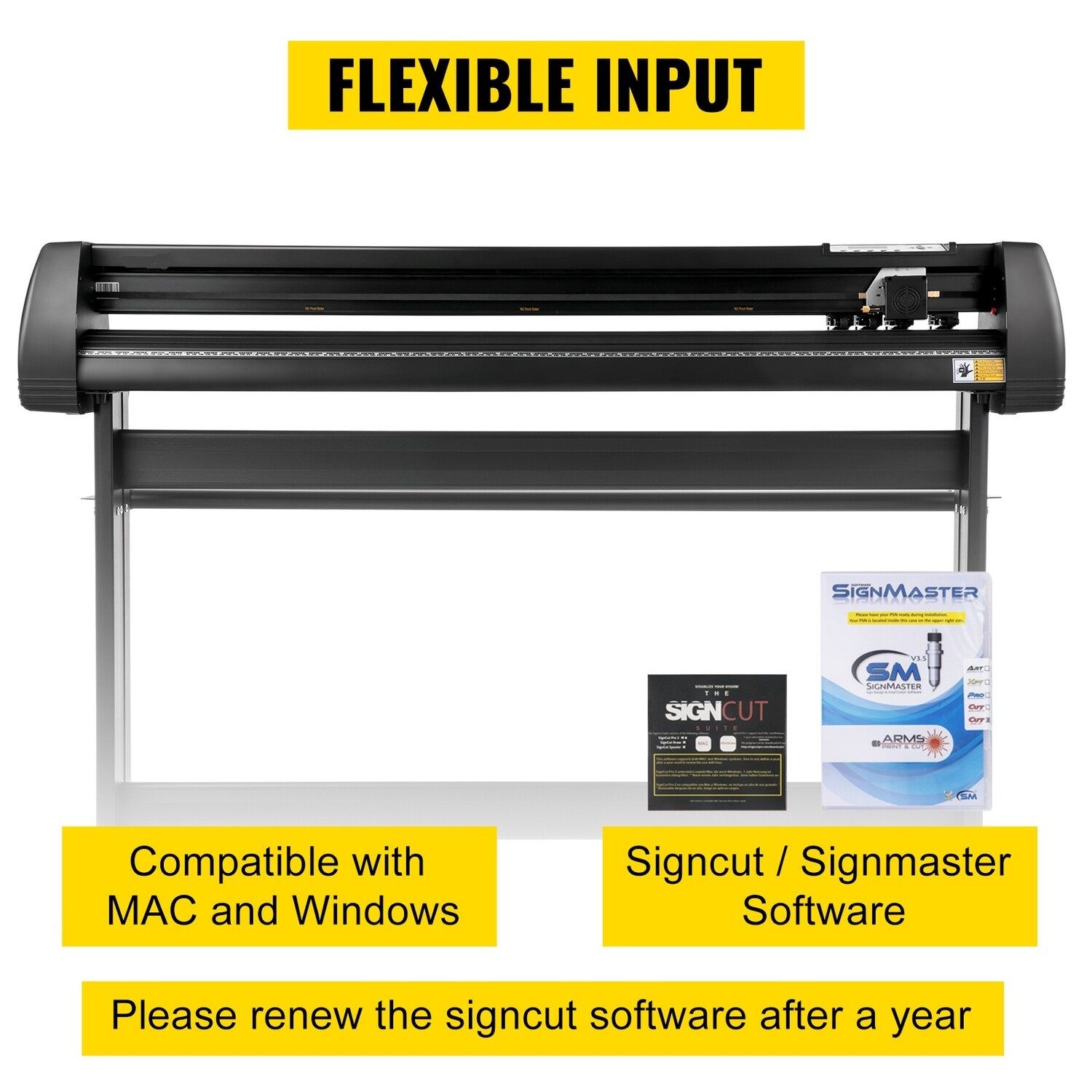 53-Inch Vinyl Cutting Machine with LCD Display – Includes Vinyl Plotter and SignCut Software for Precision Signmaking