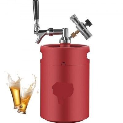 4L Pressurized Mini Keg Growler – Portable Draft Beer Dispenser, Ideal for Home Brewing and Outdoor Use