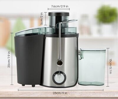 600W Whole Fruit and Vegetable Juice Extractor - Stainless Steel Centrifugal Juicer Machine for Efficient Juice Extraction