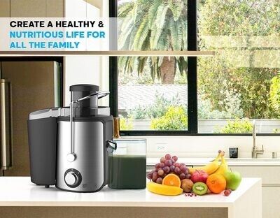 600W Whole Fruit and Vegetable Juice Extractor - Stainless Steel Centrifugal Juicer Machine for Efficient Juice Extraction