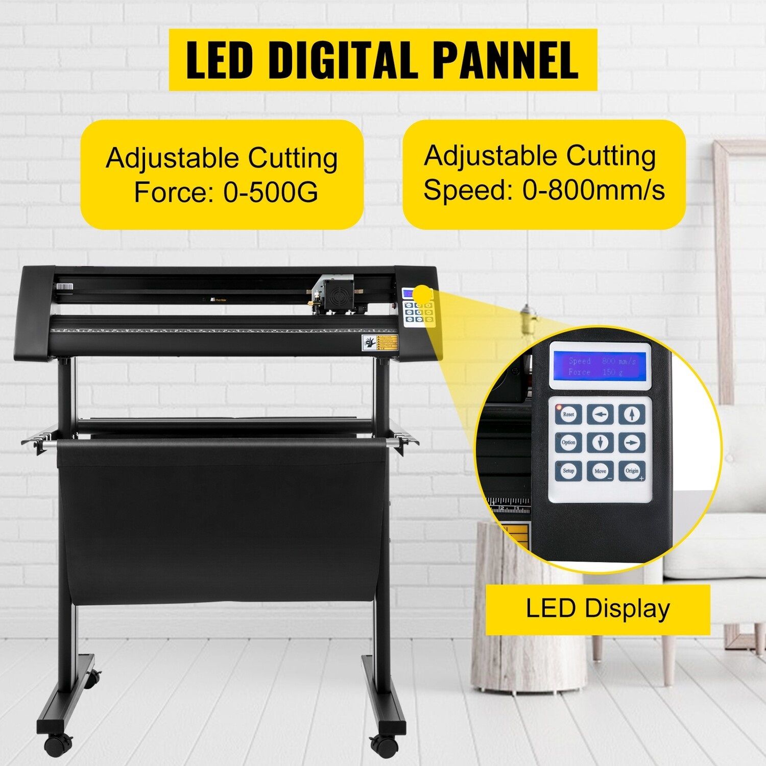 720mm Vinyl Cutter with LED Guide Light - Precision Tool for Signs and Labels, Ideal for Vinyl Cutting and Custom Designs