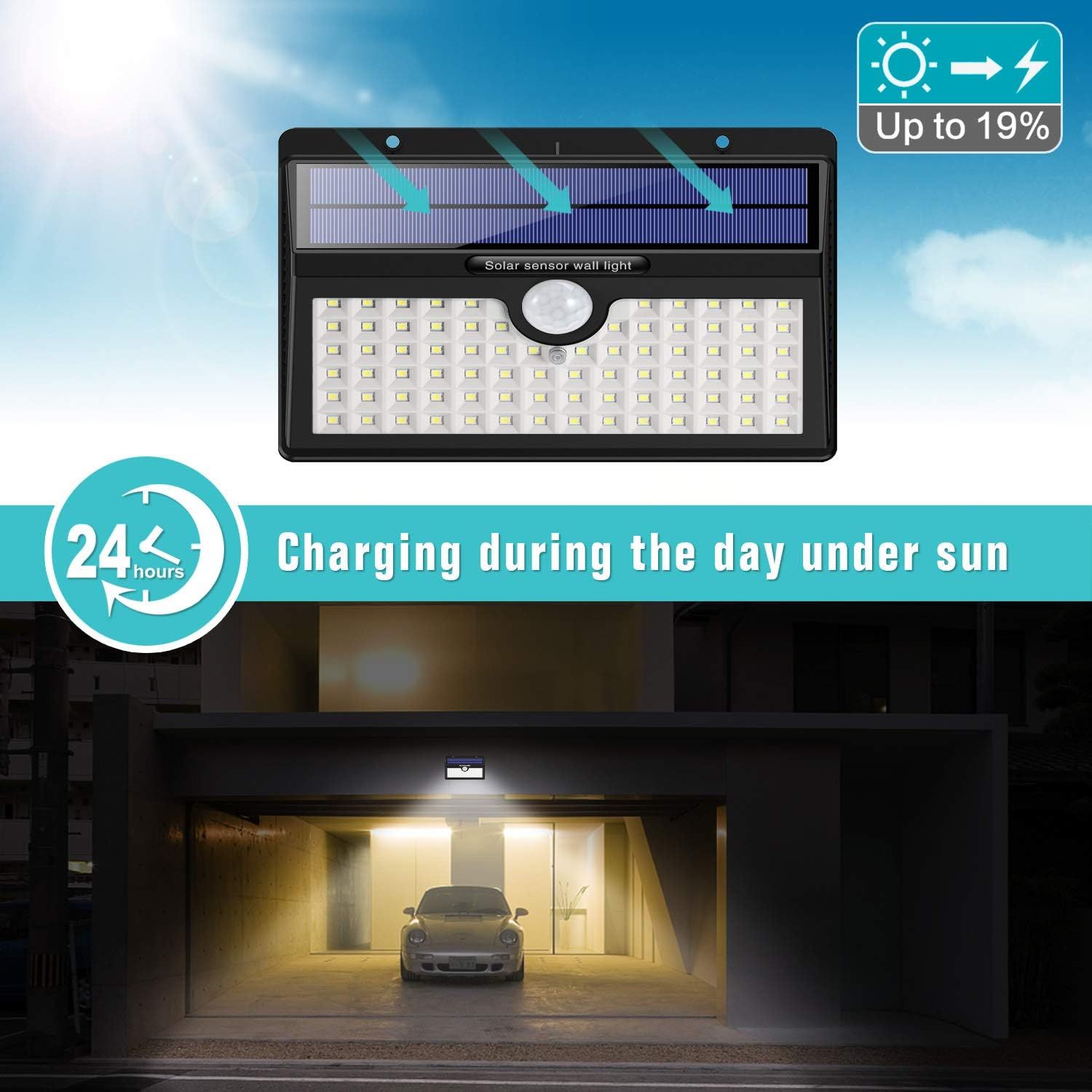 Solar waterproof lights for outdoor use with motion sensor 4 pack
