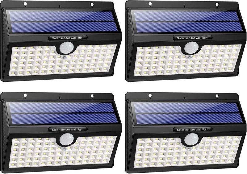 Solar waterproof lights for outdoor use with motion sensor 4 pack