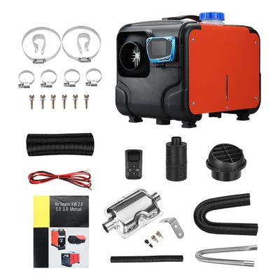 5-8KW 12V Air Diesel Heater with Remote Control and Silencer - Full Portable Kit for Powerful and Efficient Heating in Cars, Trucks, RVs, and Vans, Easy Installation and Durable Design