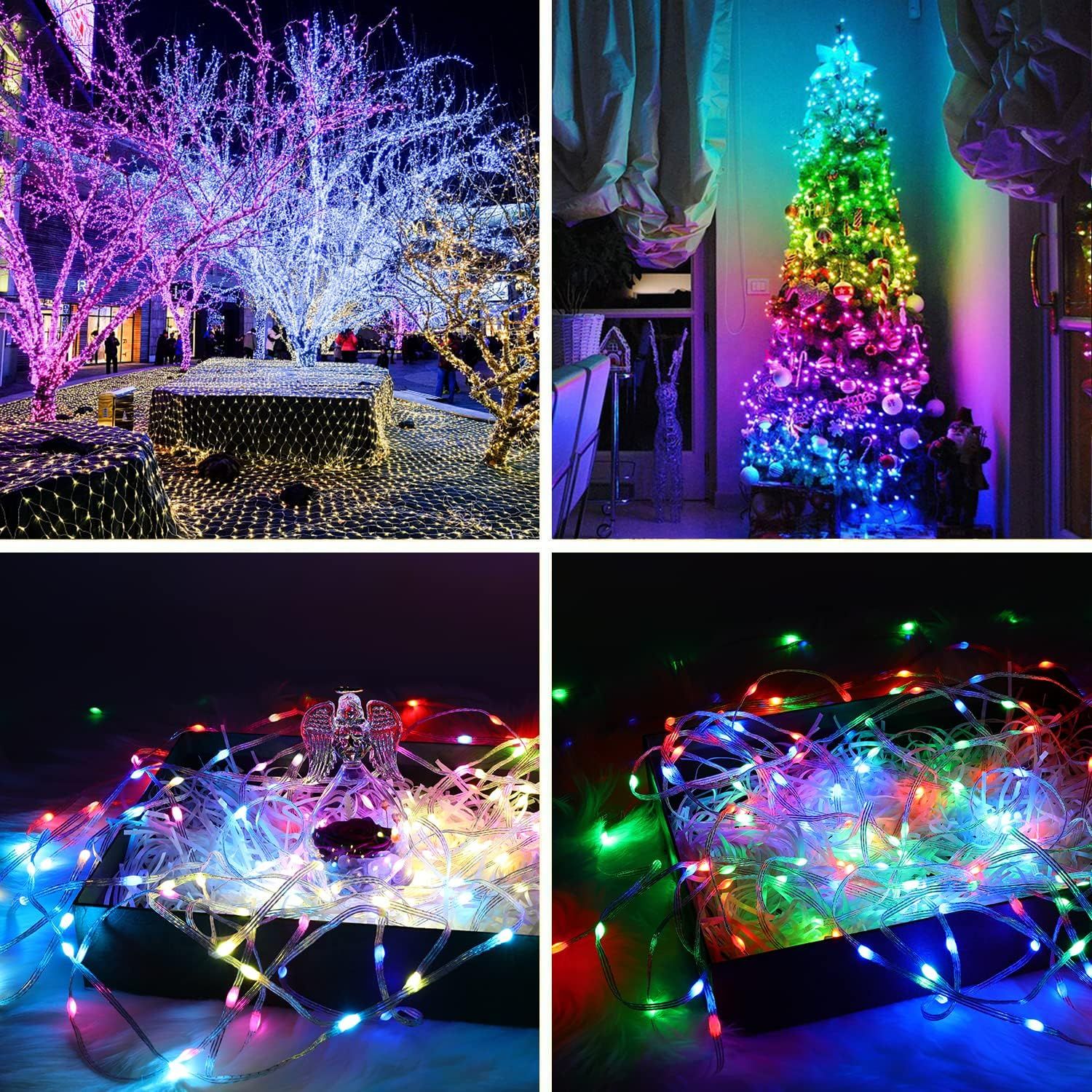 Christmas Lights, 20 m 200 LED IP65 Waterproof Fairy Lights Colourful with Timer Remote Control, Music Sync, App Controlled, 210 Modes USB Fairy Lights