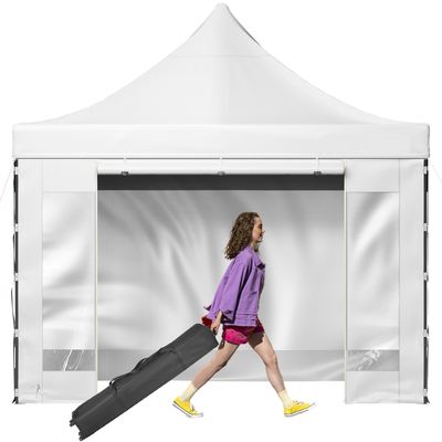 Outdoor Gazebo Tent Pop-Up Canopy Tent 10 x 10 FT with Sidewalls, White