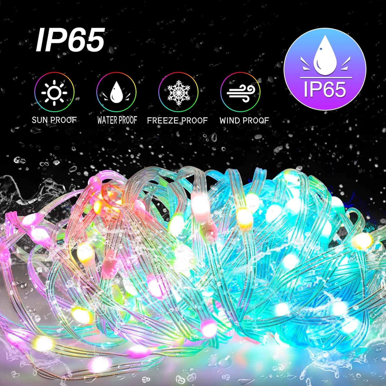 Christmas Lights, 20 m 200 LED IP65 Waterproof Fairy Lights Colourful with Timer Remote Control, Music Sync, App Controlled, 210 Modes USB Fairy Lights
