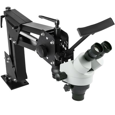 Zoom Trinocular Stereo Microscope (3.5X-90X) with WF10X 20mm Eyepieces, Binocular Stereo Pillar Stand – Multi-Directional Microscope for Jewelry Tools