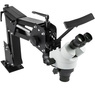 Zoom Trinocular Stereo Microscope (3.5X-90X) with WF10X 20mm Eyepieces, Binocular Stereo Pillar Stand – Multi-Directional Microscope for Jewelry Tools