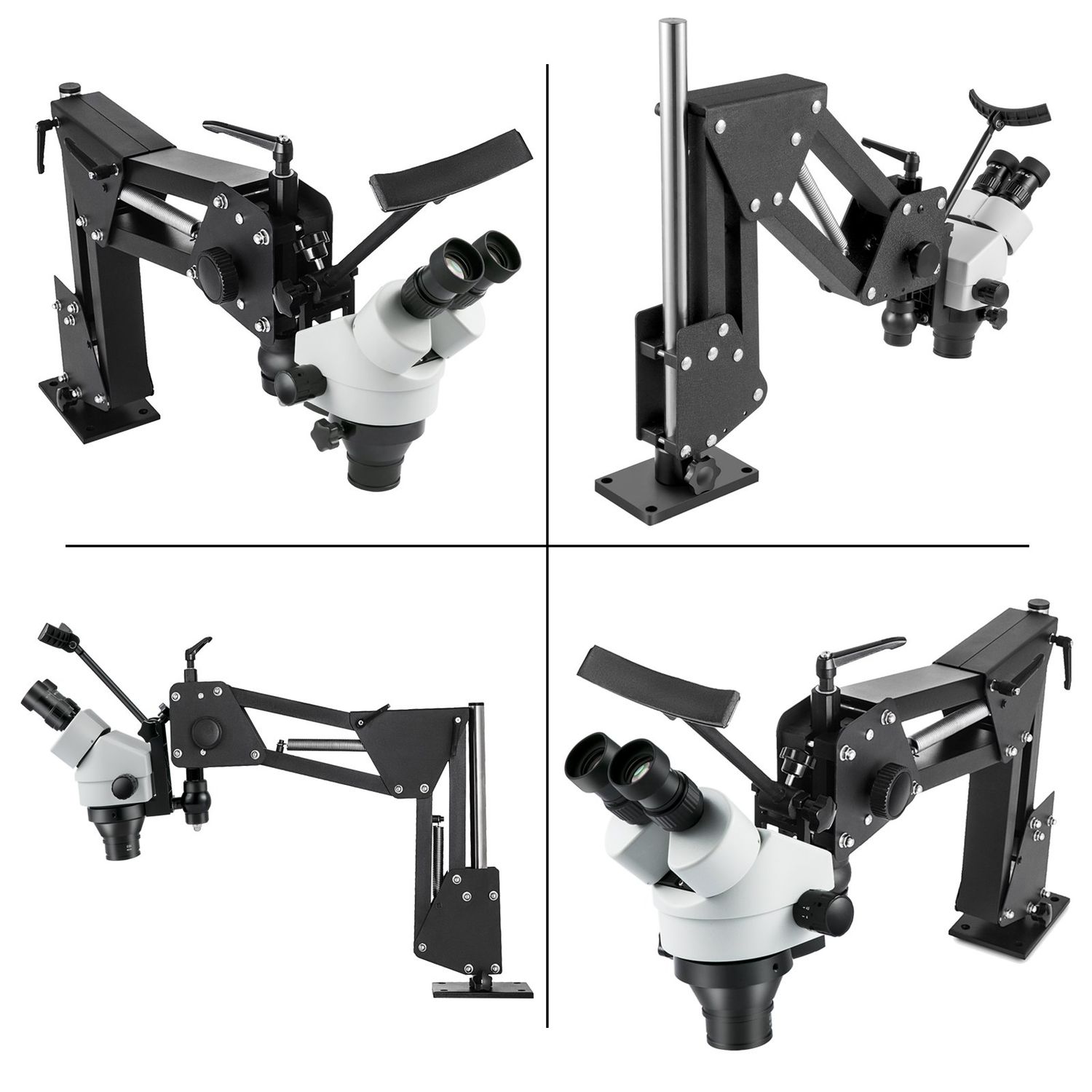 Zoom Trinocular Stereo Microscope (3.5X-90X) with WF10X 20mm Eyepieces, Binocular Stereo Pillar Stand – Multi-Directional Microscope for Jewelry Tools