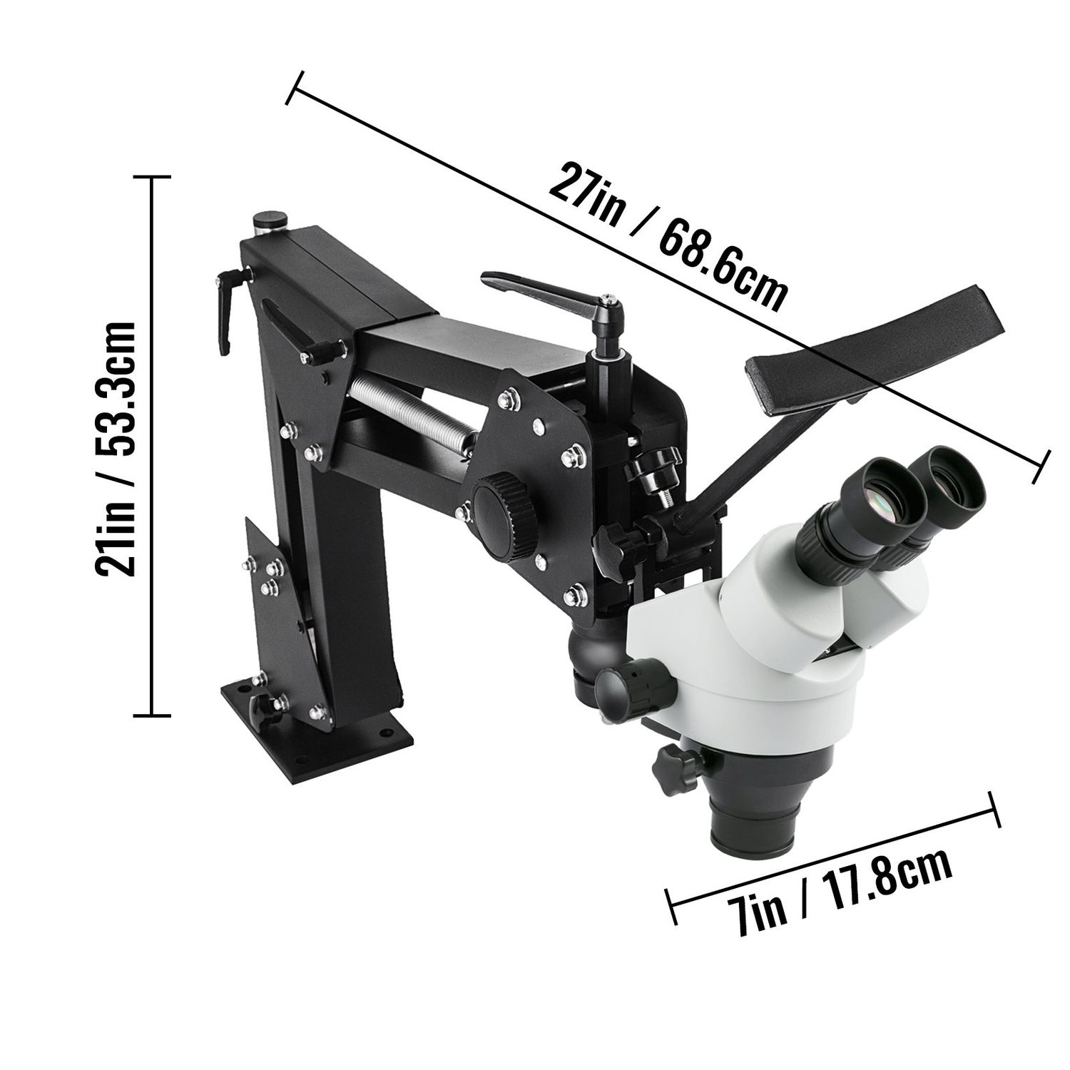 Zoom Trinocular Stereo Microscope (3.5X-90X) with WF10X 20mm Eyepieces, Binocular Stereo Pillar Stand – Multi-Directional Microscope for Jewelry Tools