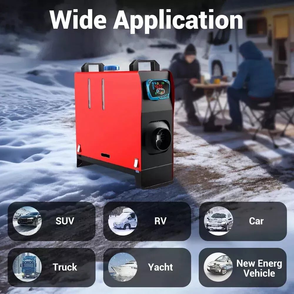 2/3/5/8KW 12V Diesel Air Heater – Parking Heater with Silencer, LCD Display, and Remote Control